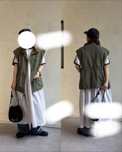 オリーブ ナイロン ベスト フリーサイズ ミリタリーベスト