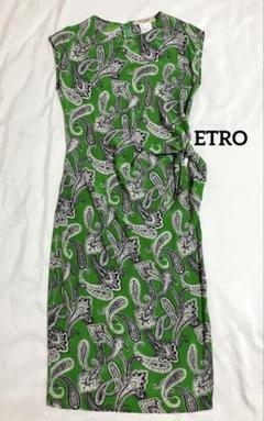 ETRO　イタリア製　ワンピース　ノースリーブ　ペイズリー　大きいサイズ　XL ETRO エトロ ワンピース 良好 サイズ:38 マルチカラー