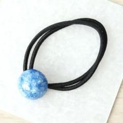 ハンドメイド　レジンヘアゴム　水色　小ぶり　シンプル　#13【即購入OK】