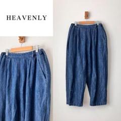 HEAVENLY インディゴ染め 薄手コットンリネン デニムパンツ もんぺ HEAVENLY インディゴ染め 薄手コットンリネン デニムパンツ