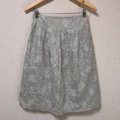 花柄 グレー フレアスカート ひざ丈のサムネイル