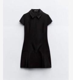 ZARA ザラ ボックスプリーツ ショートワンピース xs ブラック