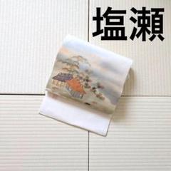 長尺 作家物 塩瀬 名古屋帯 正絹 手描き竹に笹 九寸 U-6836 長尺 作家物 塩瀬 名古屋帯 正絹 手描き竹に笹 九寸 U-6836