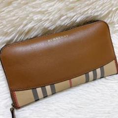 バーバリー 長財布 ラウンドジップ キャンバス レザー ノバチェック ブラウン バーバリー 長財布 ラウンドジップ キャンバス レザー ノバ