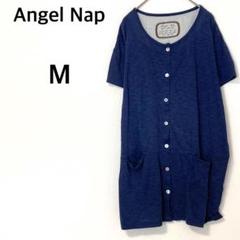 Angel Nap 半袖カーディガン 【M】カットソー チュニック丈 カジュアル