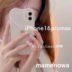 韓国　iPhone16promaxケース　スマホケース　ハート　クリア　透明