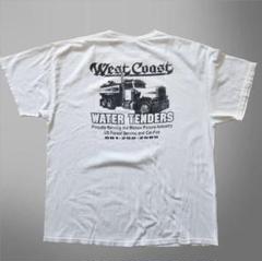 00s West Coost 企業ロゴ Tシャツ スカルプリント　 白　XL