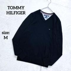 【美品】トミーヒルフィガー Vネック セーター 薄手 ニット M 黒 シンプル