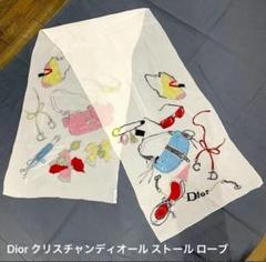 クリスチャン ディオール ジョン ガリアーノ ロゴ ローズ シルク スカーフ クリスチャン ディオール ジョン ガリアーノ ロゴ ローズ シルク