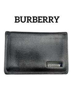 【BURBERRY】バーバリー　レザー　本革　パスケース　シルバー