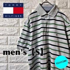 AM14【TOMMY HILFIGER】刺繍ロゴポロシャツ【メンズS】