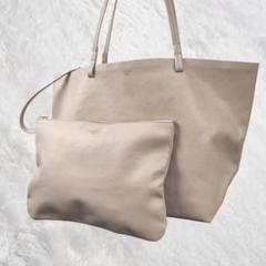 nyaonシータパランティカ トートバッグ ポーチ付 レザー　ベージュ nyaon様専用シータパランティカ トートバッグ ポーチ付 レザー