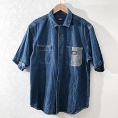 Dickiesディッキーズ デニム　ワークシャツ　半袖　メンズ　M 古着