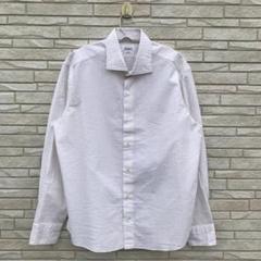 GIANNETO　シャツ　17/43　ストライプ　シアサッカー　ベージュ