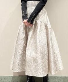 [美品]SNIDEL デザインミディアムボリュームスカート