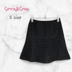 Spick&Span スカート ミニ ブラック ハウンドトゥース (S) フレア