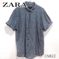 ZARA ザラ　配色 花柄 総柄 半袖 オーバーサイズ メンズ シャツ