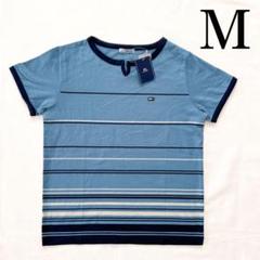 新品 b.nap ストライプ 半袖Tシャツ M ブルー