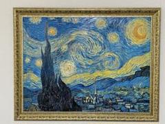 ゴッホ　ゲル加工アート　Starry Night  星月夜　大型　送料込み。 ゴッホ ゲル加工アート Starry Night 星月夜 大型 送料込み。