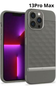 iPhone 13Pro Max ケース TPU ソフト 3Dハニカム グレー