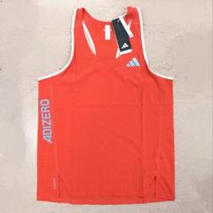 □adidas ADIZERO シングレット 赤L アディゼロ タンクトップ