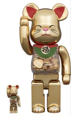 BE@RBRICK 招き猫 小判開運金メッキ 100％ & 400％のサムネイル