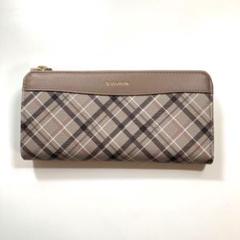 アンドシュエット &chouette チェック柄 長財布 グレージュ 新品