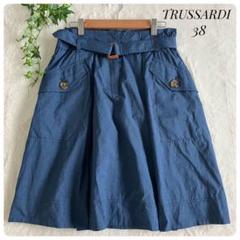 TRUSSARDI✨トラサルディ（38）ひざ丈スカート ミモレ丈 ウエストベルト