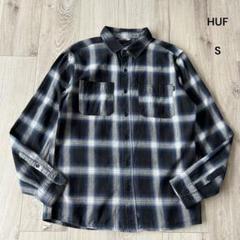 【美品】HUF ハフ 長袖オンブレチェックシャツ S ネイビー ストリート