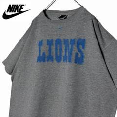 00s USA古着 NIKEチームナイキ tシャツ グレー XL ライオンズ