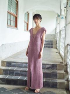 ワンピース Rosarymoon Low Gauge Power ShoulderDress Rosarymoon Low Gauge Power ShoulderDress