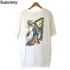 サブサエティ　浮世絵　アートTシャツ　芸者　骸骨　ドクロ　プリント　半袖　XL