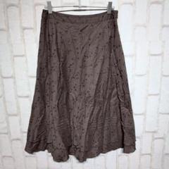 良品★Laura Ashley スカート ミディ丈 カットワークレース ブラウン