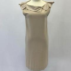 フォクシー　ノースリーブ ベージュ ワンピース 40 FOXEY - 美品 FOXEY フォクシー 36860 カヌレ ノースリーブ