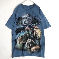 2953 トラ　ライオン　ホワイトタイガー　アニマル　タイダイ　Tシャツ