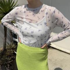 花柄シアーシャツ lanan