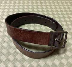 ヴィンテージ レザーベルト リーバイス カービング 中古 レディース オールド 70s フラワー リーフ カービング レザーベルト ブラウン☆本革