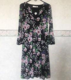新品　夏物花柄ワンピース　シースルー＆伸縮性あり素材　　サイズ42 M、L、XL