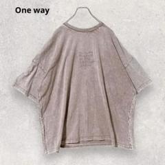 ワンウェイ Tシャツ カットソー オーバーサイズ M ビンテージ風加工 3376