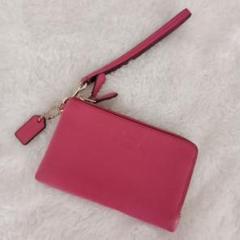 COACH ピンク ダブルファスナー ジップリストレット