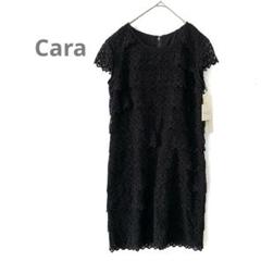 【Cara】フリルワンピース レース　ブラック　エレガント　結婚式