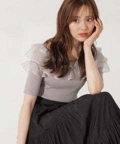 ☆新品タグ付き☆ プロポーションボディドレッシング フリル半袖ニット