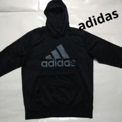 adidas プルオーバーパーカー BIGロゴ ブラック