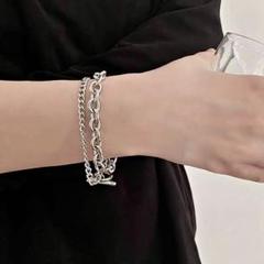✳️マンテルブレスレット ダブルチェーン シルバー メンズ レディース✳️