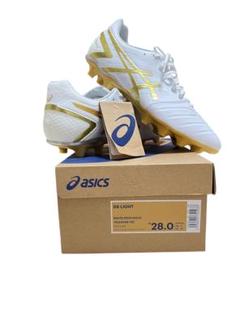 「新品未使用」asics DS LIGHT ホワイト/リッチゴールド