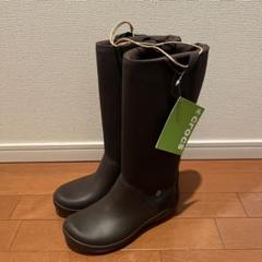 美品 クロックス 長靴 レインブーツ ブラックw8 - メルカリ
