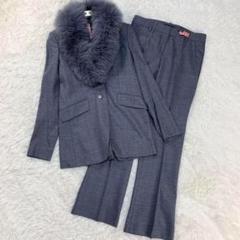 【美品】 theory セオリー 着脱可能ファー襟 綿混 セットアップ