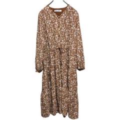 W-21 Hina Style 古着 総柄 ワンピース 小花柄 長袖 レディース