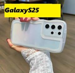 GalaxyS25 ウェーブなみなみ　クリア　可愛いケースのサムネイル