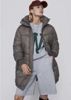 新品☆ZARA ザラ 撥水ダウンジャケット アウター S カーキ